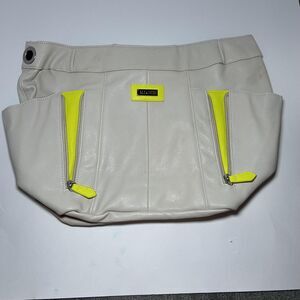 Miche Bag Women's Medium Beige Alicia Neon Yellow Zip Pockets Shell NWOT